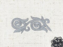Термоаппликация орнамент, р. 13,5×4,5 см, серебро