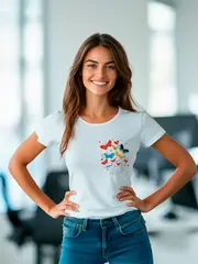 Футболка больших размеров с принтом цветы из бабочек