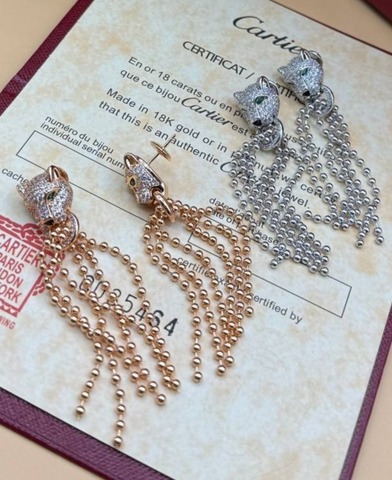 Серьги PANTHERE VGold с подвесками из цепочек в стиле CARTIER