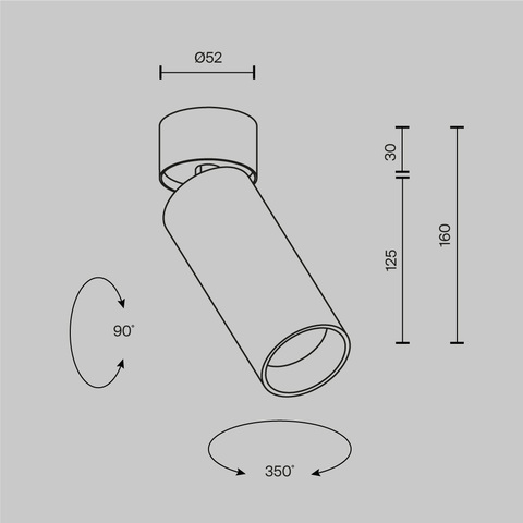 Накладной светодиодный светильник Maytoni FOCUS LED C055CL-L12W2.7K-SS-B