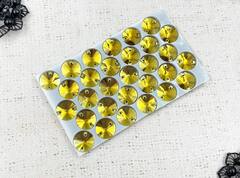 Стразы пришивные стекло Crystal риволи, Ø 16 мм, жёлтый