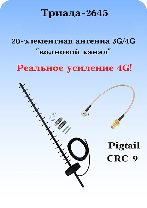 Триада-2645: антенна 3G/4G направленная, на кронштейн, с большим усилением