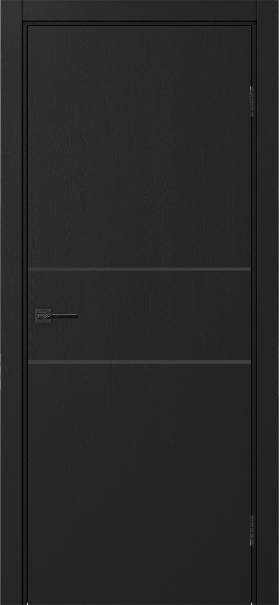 Дверь межкомнатная Оптима Порте Неаполь 203 молдинг SB (кромка ПВХ черная с 4х сторон с врезкой под замок Морелли М1895 (М1885)), цвет антрацит, экошпон, глухая