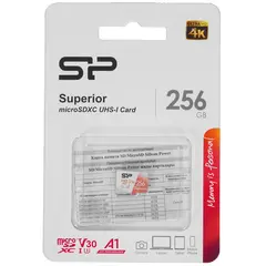 Карта памяти Silicon Power Superior microSDXC SP256GBSTXDV3V20SP 256GB A1, V30, UHS-I Class 3 (U3),