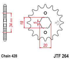 Звезда мотоциклетная JT JTF264.16