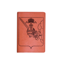 Обложка на паспорт "Герб Вологодской области", рыжая