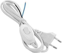 Шнур с электр. вилкой и прох. выкл. 1.7м ШВВП-ВП 2х0.75 бел. UNIVersal А1060