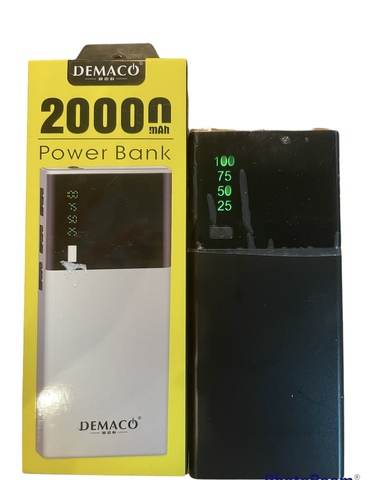 Внешний аккумулятор (Power bank) 3 USB Demaco DKK-006  20000 mAh (черный) с фонариком