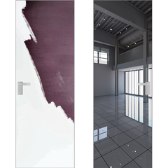 Скрытая дверь Invisible 0M кромка матовая снаружи под окраску внутри зеркало