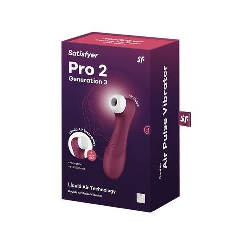 Satisfyer Pro 2 Generation 3 Bluetooth/App with Liquid Air Бордовый Клиторальный вибростимулятор