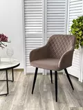 фото 3 Стул BRANDY 505-5 Тауп, велюр беспальчиковый / черный каркас, М-City на profcook.ru