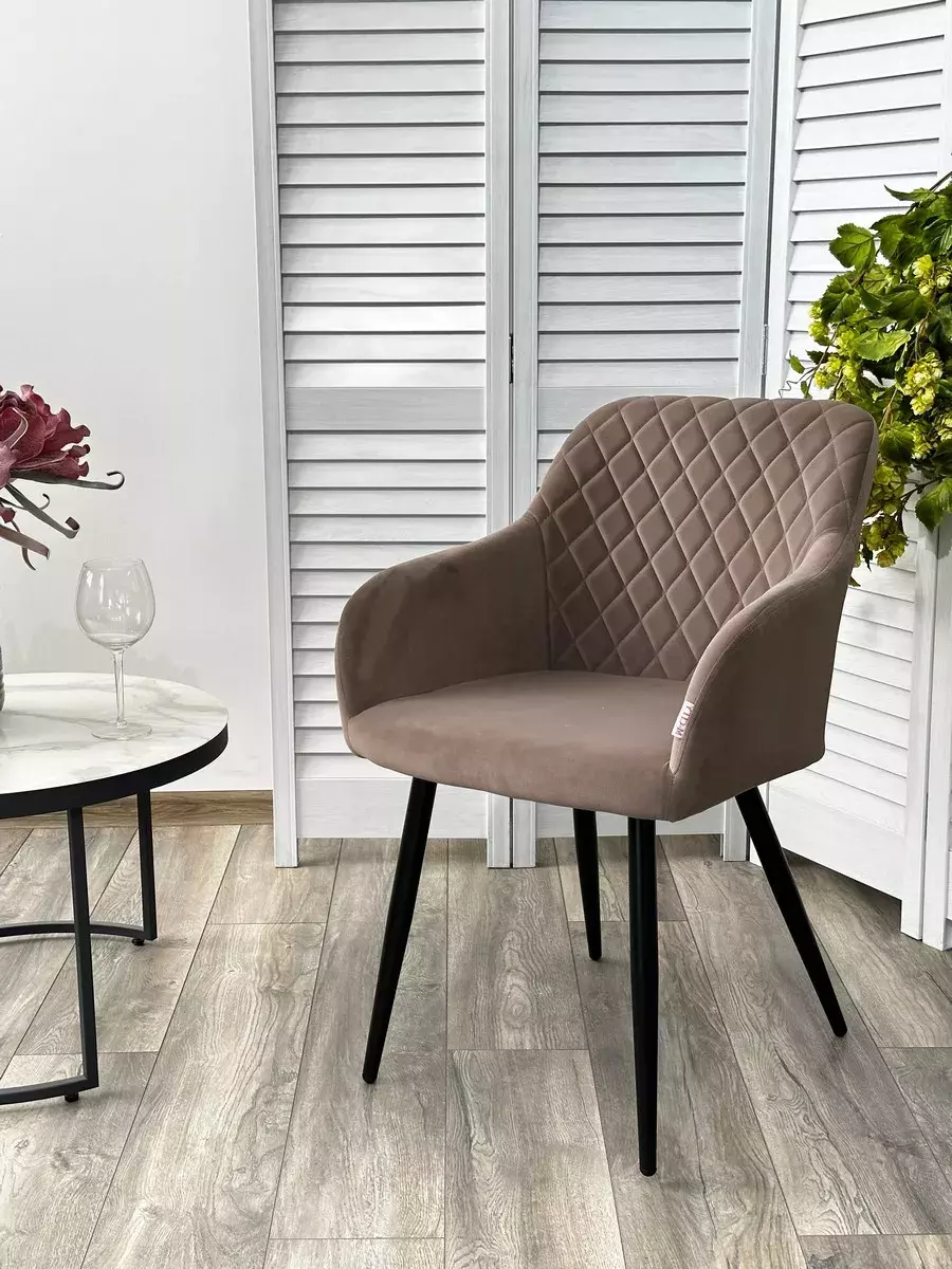 Стул BRANDY 505-5 Тауп, велюр беспальчиковый / черный каркас, М-City