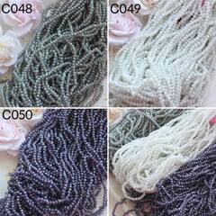 Хрусталь гранёный (стекло) рондель, серый 4*3 мм, 1 нить, С213