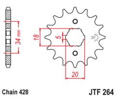 Звезда мотоциклетная JT JTF264.16