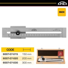 Линейка разметочная 200мм 0,1мм INOX Kinex 6007-07-020