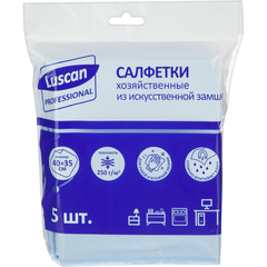 Салфетки хозяйственные Luscan Professional иск замша 250г/м2 40х35см 5шт/уп