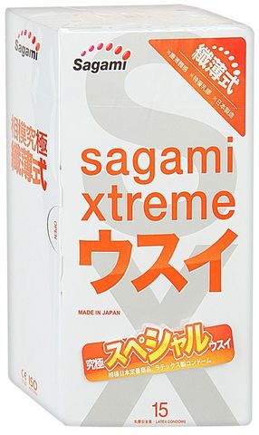 Ультратонкие презервативы Sagami Xtreme SUPERTHIN - 15 шт.