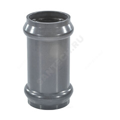 Муфта НПВХ серая SDR26 ремонтная Дн 110 Ру10 раструбная напорная в/к Aquaviva AQV101110