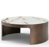 Стол журнальный Como L, Ø80х42 см, керамогранит Calacatta Macchia