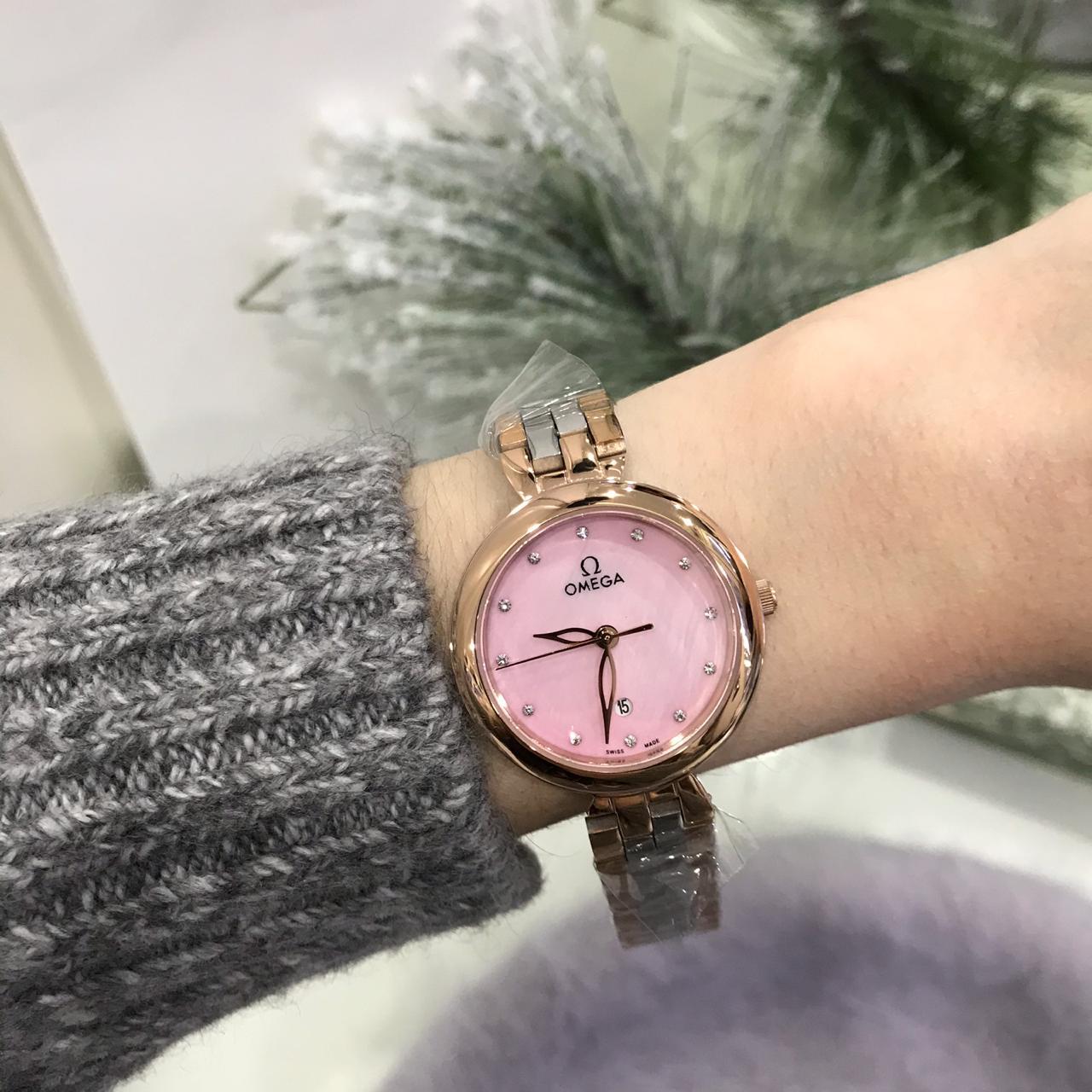 Часы Omega с циферблатом розового цвета купить в магазине Harold