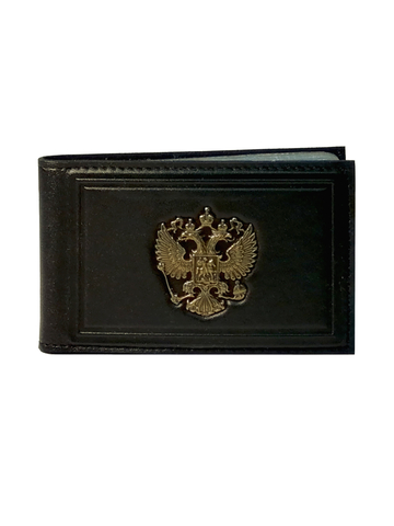 Визитница карманная «Герб России». Цвет черный