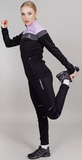 Утепленный женский лыжный костюм Nordski Drive Black-Orchid W с высокой спинкой