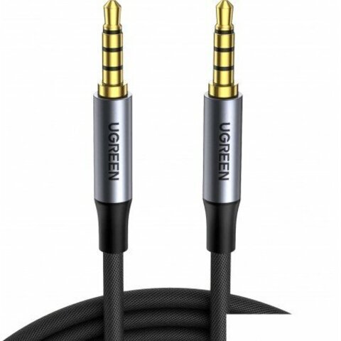 Кабель UGREEN AV183 (20782) 3.5mm Male to Male 4-Pole Microphone Audio Cable, 2м, черный