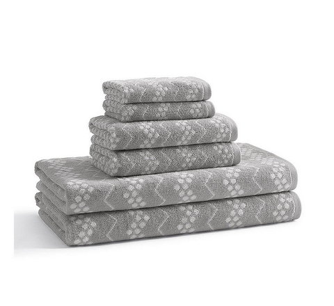 Полотенце 71х127 Kassatex Wavy Hippo Grey серое