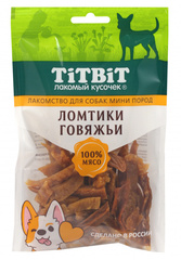 Titbit лакомство для собак мини пород ломтики говяжьи 70 г