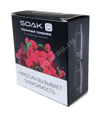 Картриджи SOAK Q 1500 затяжек - Малиновая газировка (Raspberry Soda)