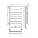 Полотенцесушитель электрический Terminus Ватра с полкой П8 500x796, ТЭН HT-1 300W, левый/правый