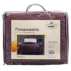 Покрывало 2-сп, 220х240 см, 100%пэ, стеган, Silvano, Ультрасоник Элегия, сер-корич