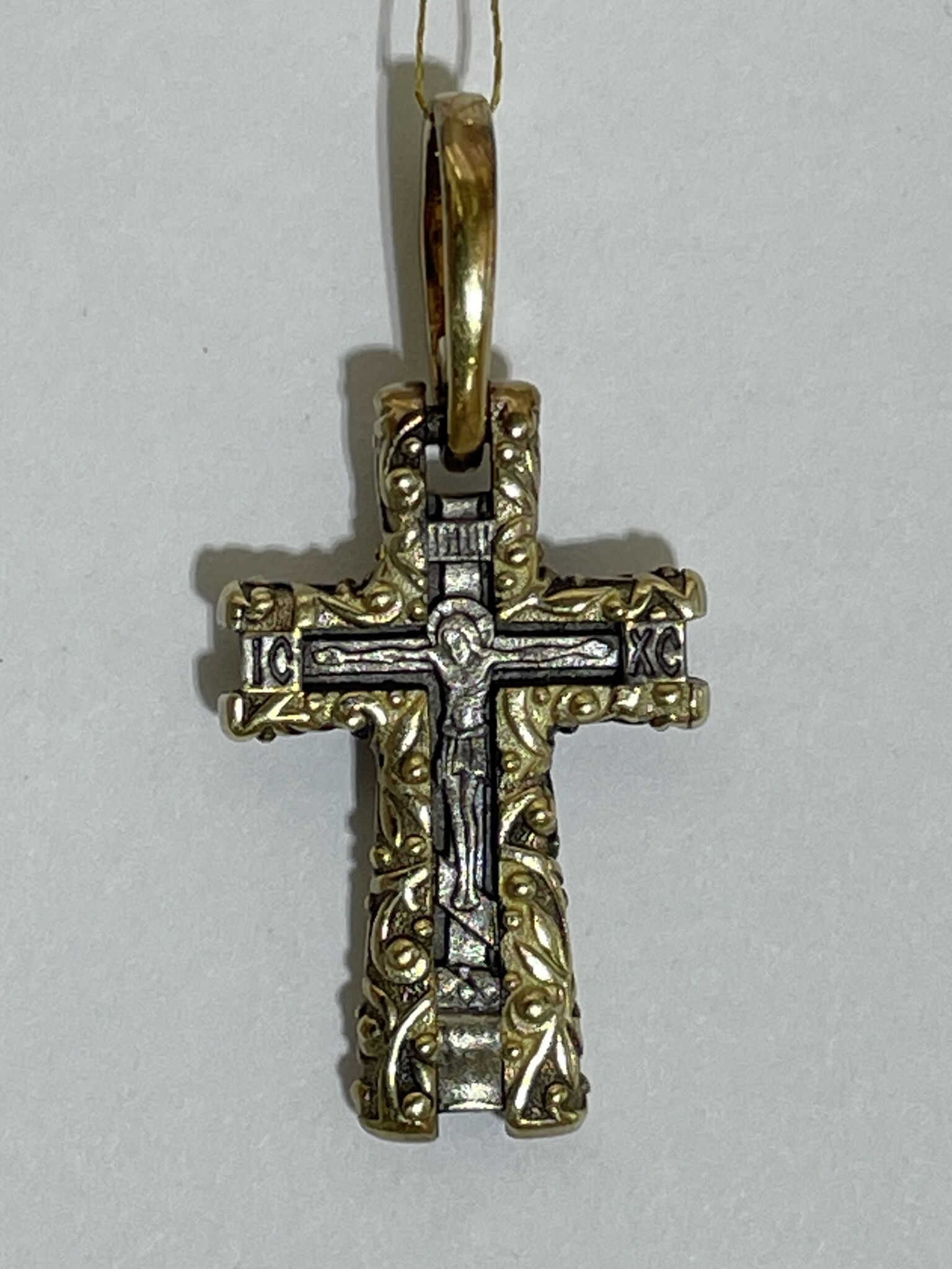 Крест  (кулон из серебра с позолотой)