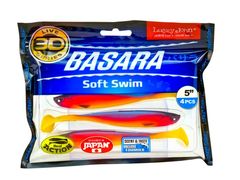 Виброхвост LUCKY JOHN Basara Soft Swim 3D, 5.0in (127 мм), цвет PG06, 4 шт.