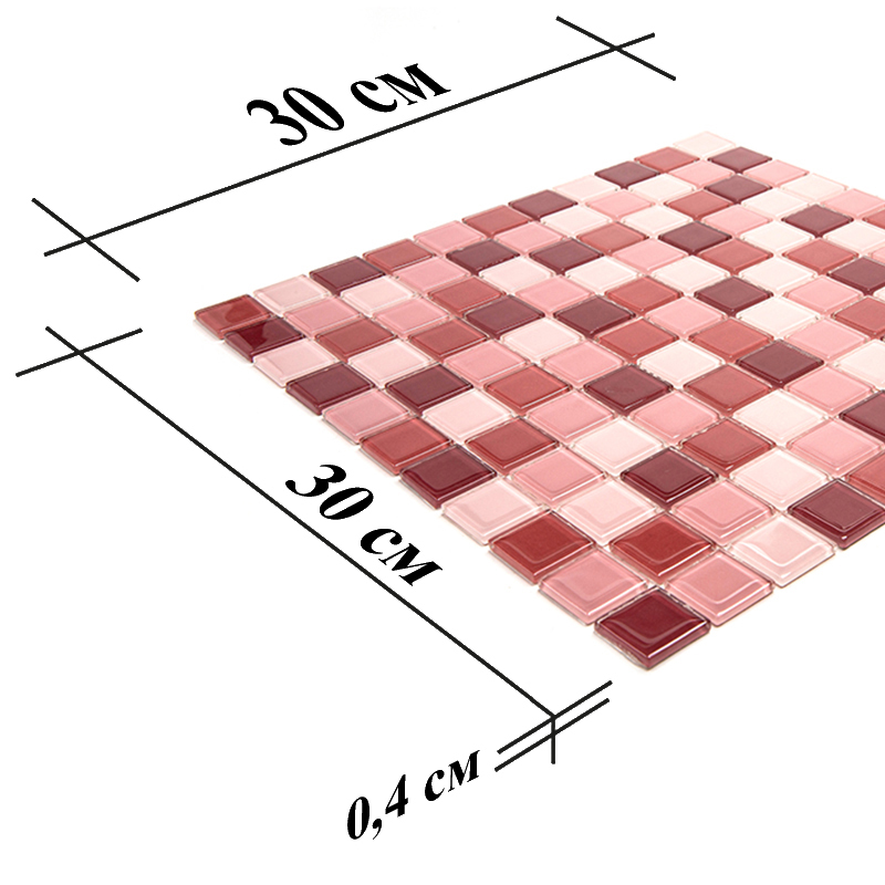 CPM-05 Стеклянная мозаичная плитка Natural Color palette розовый квадрат глянцевый