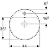 Geberit VariForm Раковина встраиваемая в столешницу круглой формы, D=48 см, с отв. под смеситель, с отв. перелива