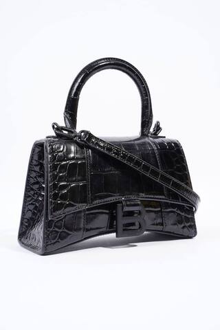 Сумка BALENCIAGA с крокодиловым тиснением, черный