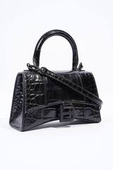 Сумка BALENCIAGA с крокодиловым тиснением, черный