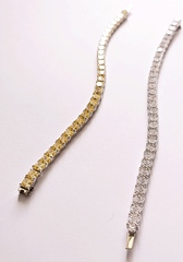 52183- Теннисный браслет-дорожка из серебра с квадратными цирконами, бриллиантовой огранки 5мм 0,5 карата