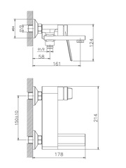 Смеситель для ванны HAIBA HB60572 хром