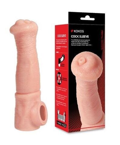 Телесная фантазийная насадка на член Cock Sleeve Size L - KOKOS CS.012-L