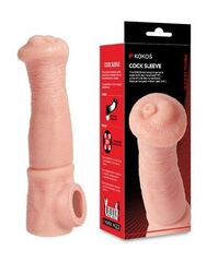 Телесная фантазийная насадка на член Cock Sleeve Size L - 