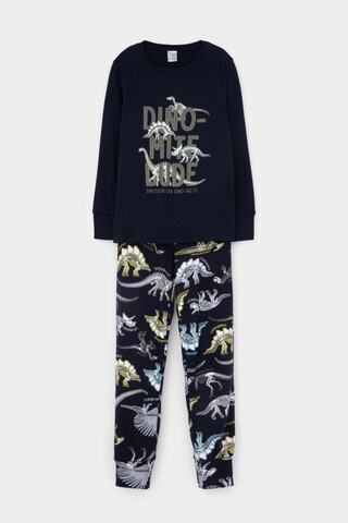 пижама  для мальчика  К 1541/24/индиго,цветные динозавры