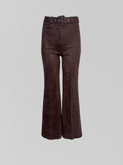 Брюки Fire Studio 047-1 клеш однотонные замшевые со стрелками и ремнем в комплекте