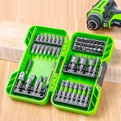 GREENWORKS Набор бит, торцевых головок и адаптеров в кейсе 70 шт. (2944407)