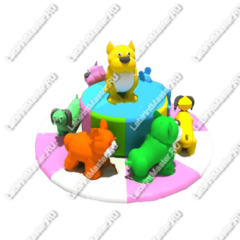 Электрическая карусель детская 4KIDS "Собачки"