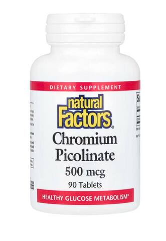 Natural Factors Пиколинат хрома, 500 мкг, 90 таблеток