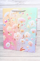 Пакет подарочный M вертикальный, Цветы прелесть, 26*32*12 см (Д*В*Ш), 1 шт.