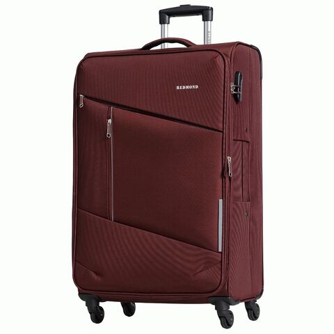 Чемодан Redmond тканевый облегченный большой XL Коричневый NF05L28 77х46х30(+3) см с расширением