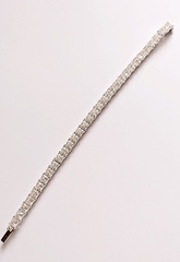 52183- Теннисный браслет-дорожка из серебра с квадратными цирконами, бриллиантовой огранки 5мм 0,5 карата